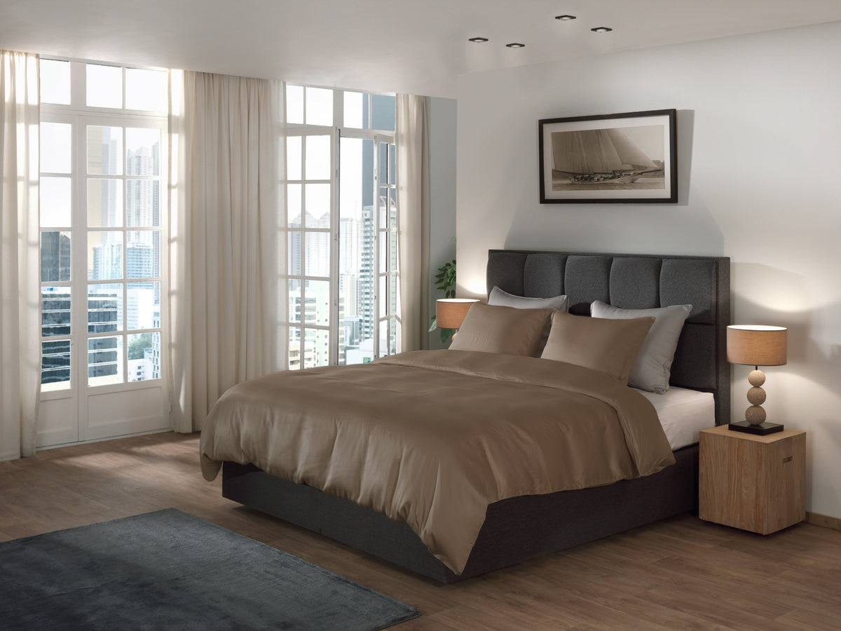 Yellow Dekbedovertrek Suite New York Plaza Taupe - 100% Lyocell
