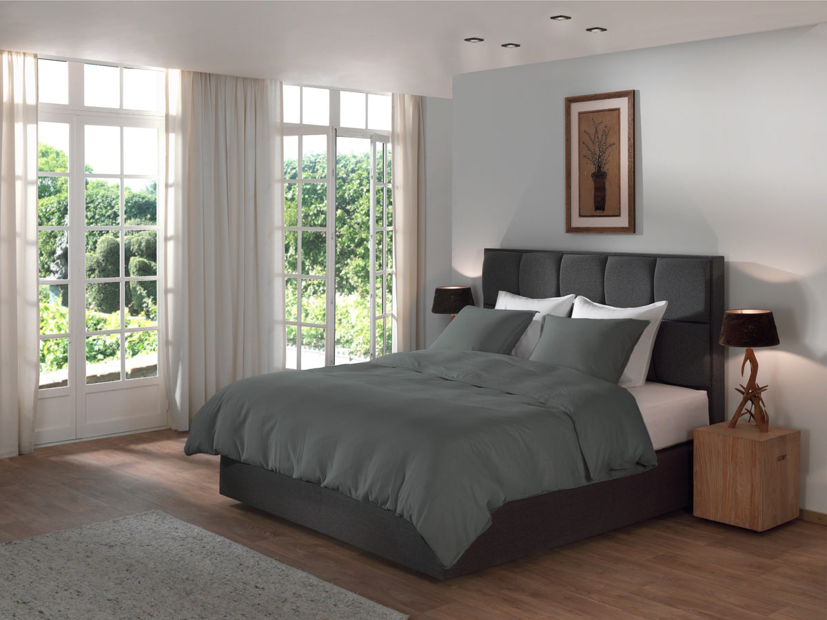Yellow Dekbedovertrek Suite Saint-Tropez Beluga Grey - 45% Linnen 55% Katoen