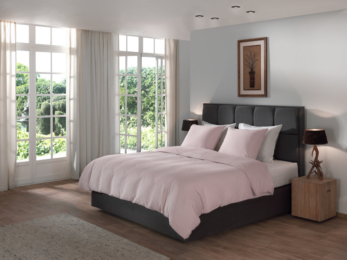 Yellow Dekbedovertrek Suite Saint-Tropez Petal Pink - 45% Linnen 55% Katoen