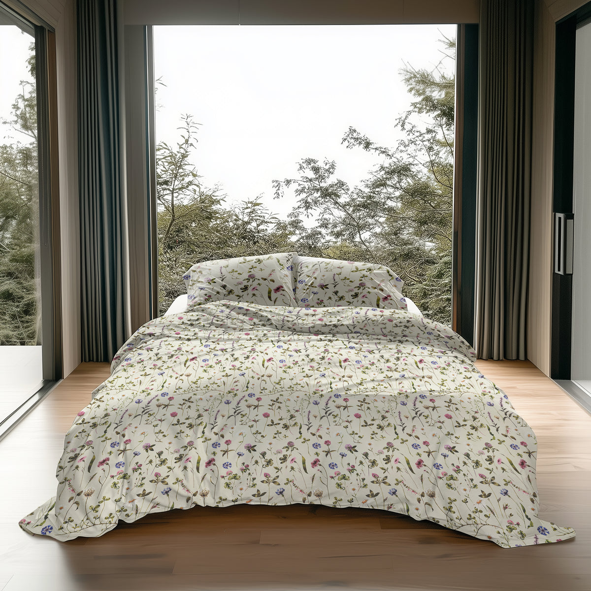 Heckettlane Dekbedovertrek Harper Pistachio Green - 100% Katoen-Flanel