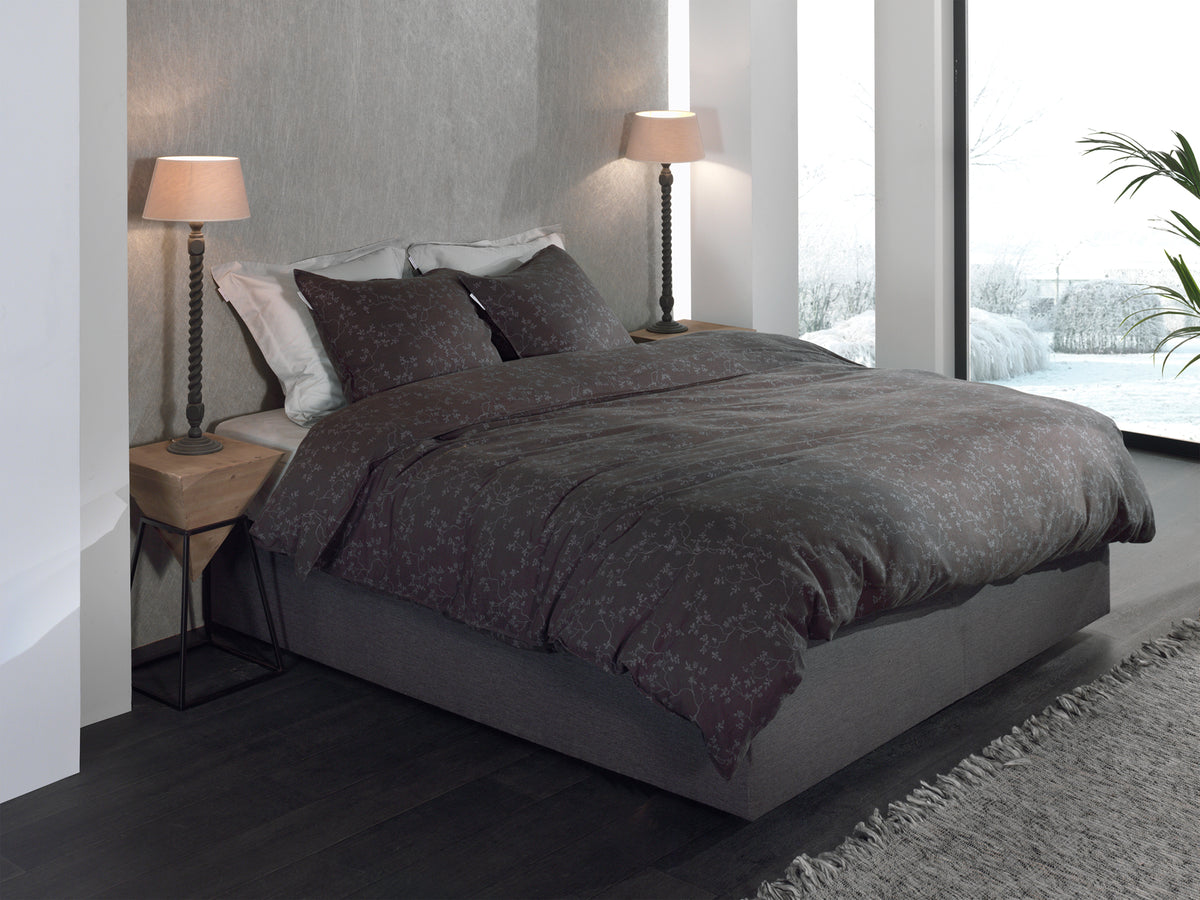 Heckettlane Dekbedovertrek Alloro Anthracite - 100% Katoen-Flanel