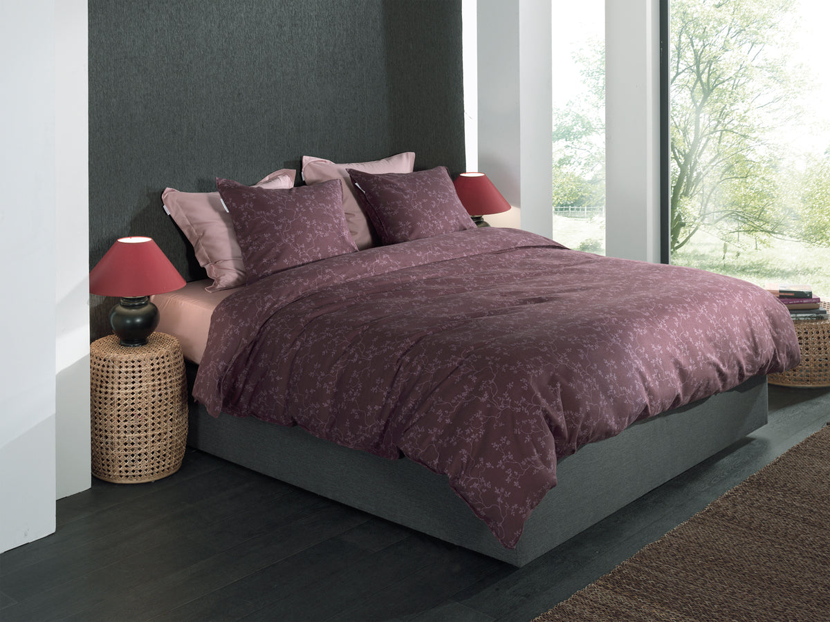 Heckettlane Dekbedovertrek Alloro Blackberry Wine - 100% Katoen-Flanel