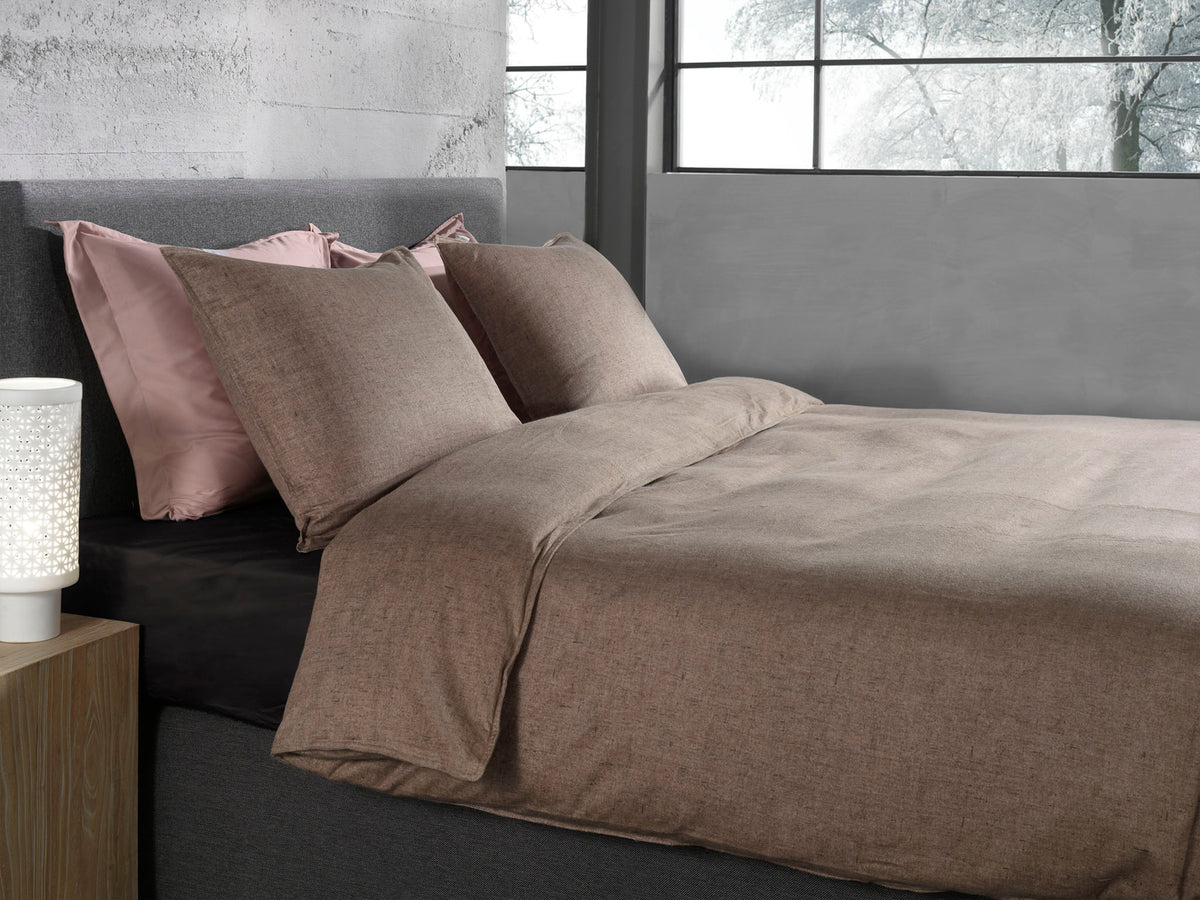 Heckettlane Dekbedovertrek Franela Simply Taupe - 100% Katoen-Flanel