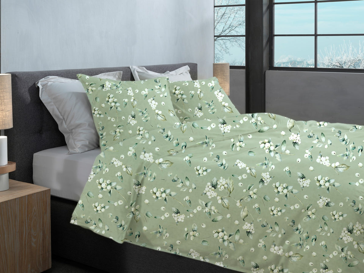Heckettlane Dekbedovertrek Ciro Green - 100% Katoen-Flanel
