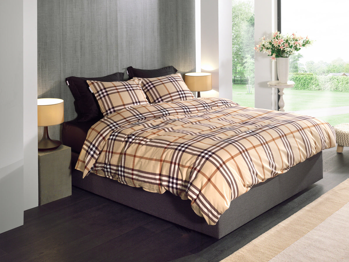 Heckettlane Dekbedovertrek Leonardo Beige - 100% Katoen-Flanel