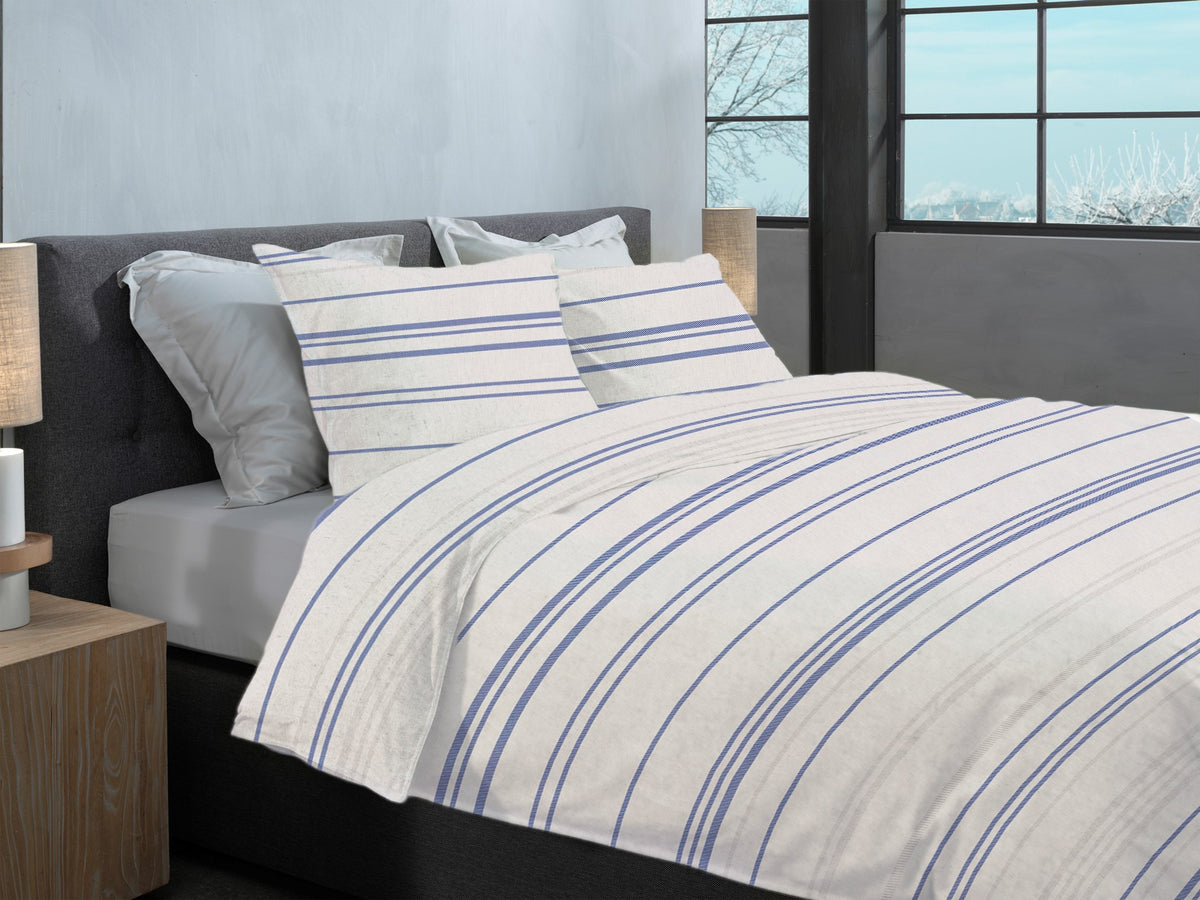 Heckettlane Dekbedovertrek Mattia Grey - 100% Katoen-Flanel