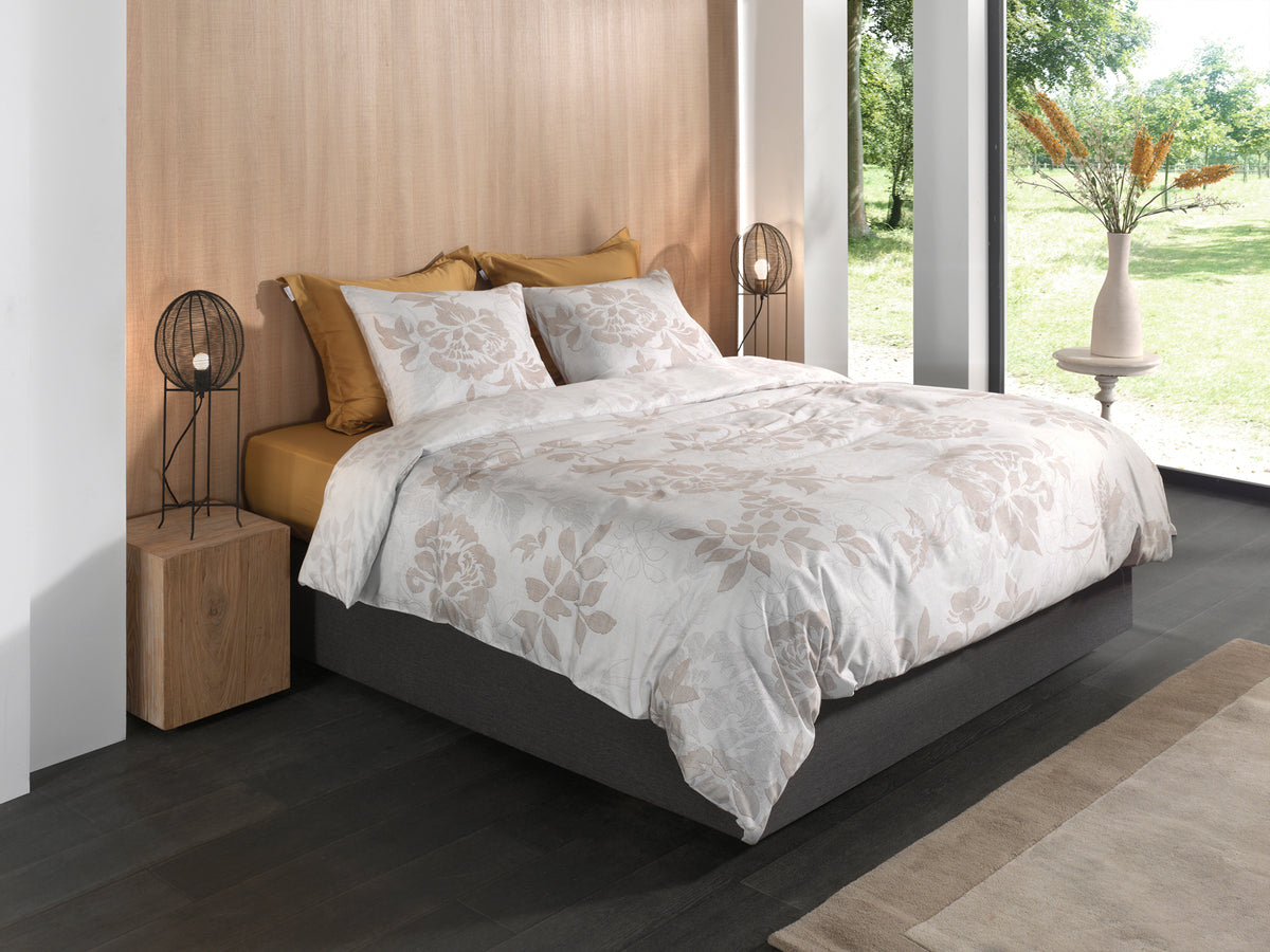 Heckettlane Dekbedovertrek Ling Beige - 100% Katoen-Satijn