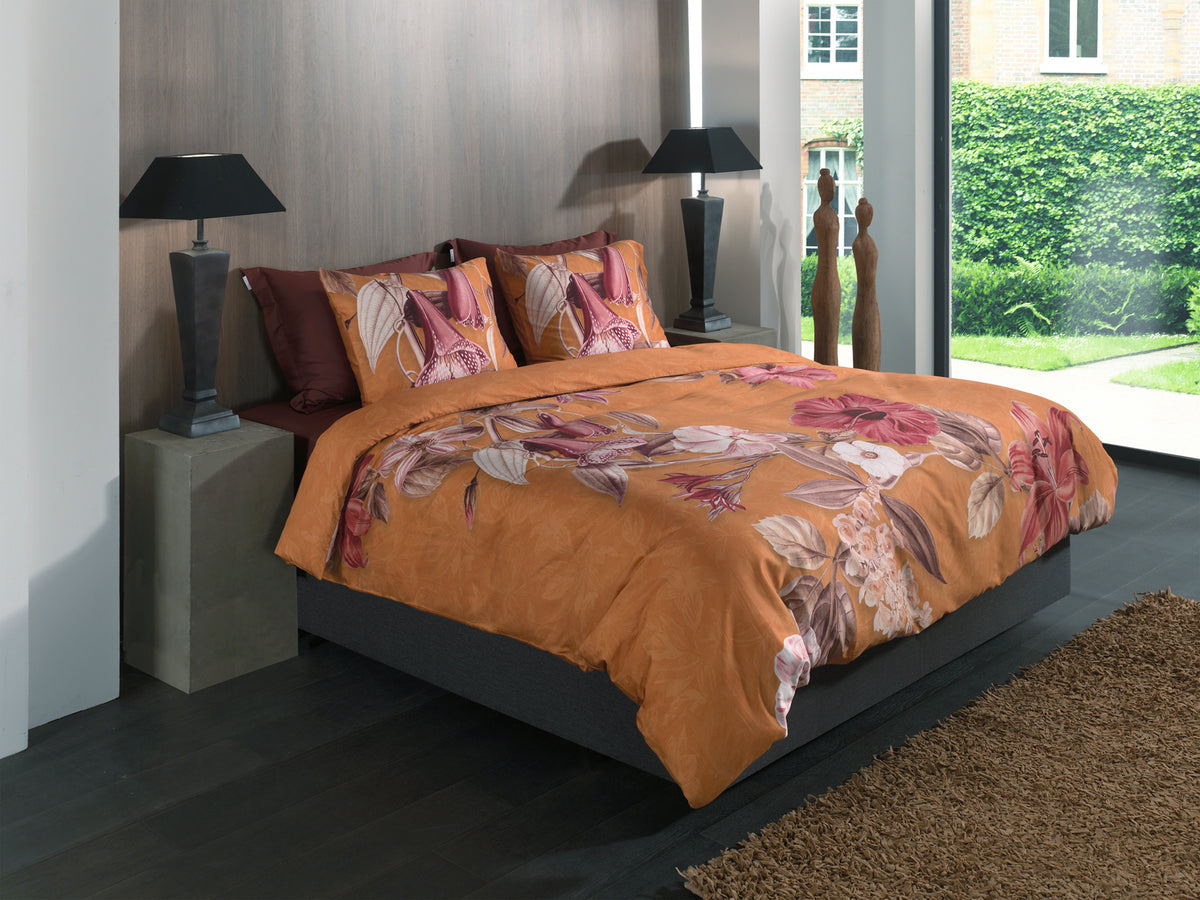 Heckettlane Dekbedovertrek Malu Orange - 100% Katoen-Satijn