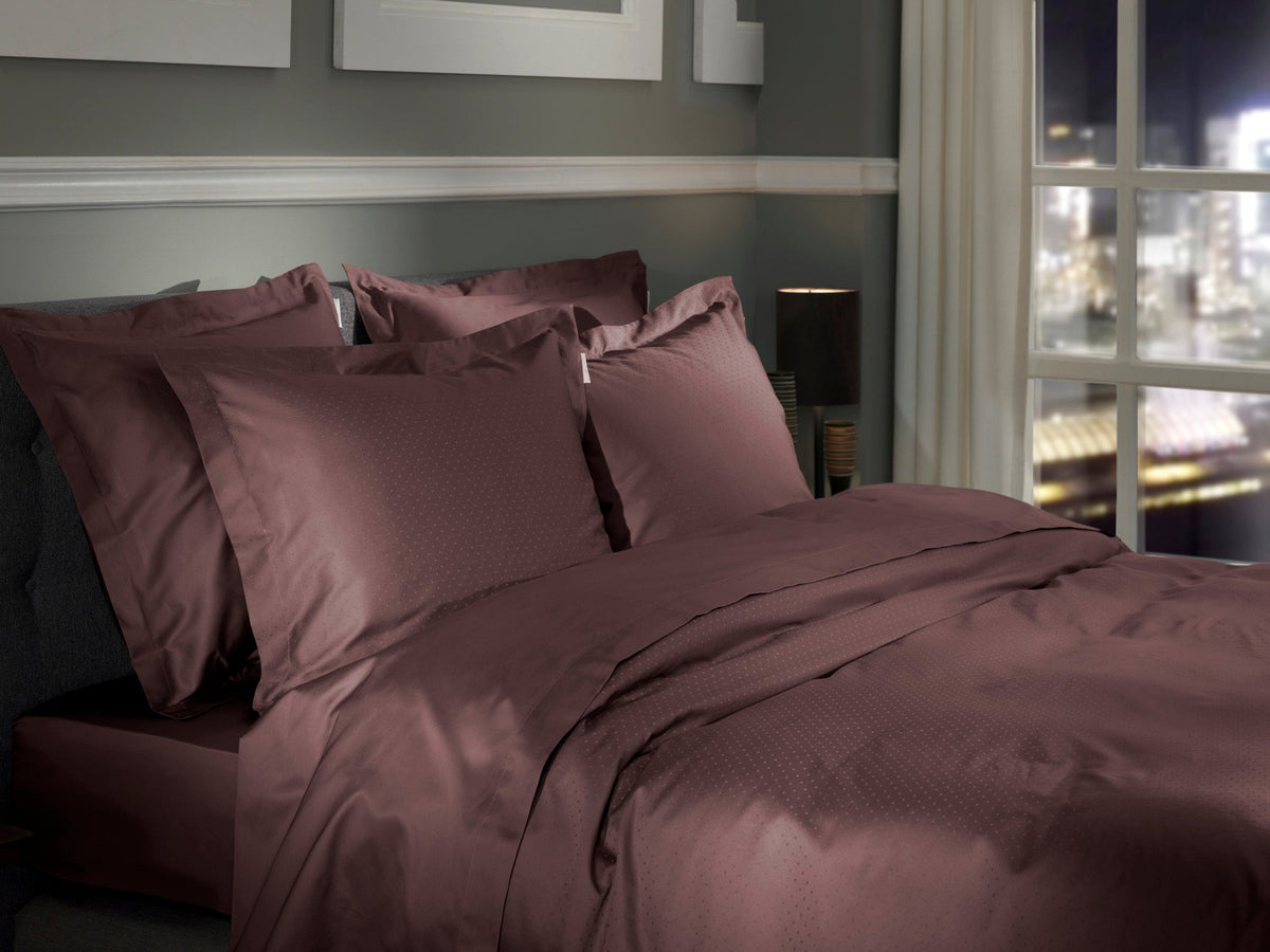 Heckettlane Dekbedovertrek Punto Marsala Brown - 100% Katoen-Satijn