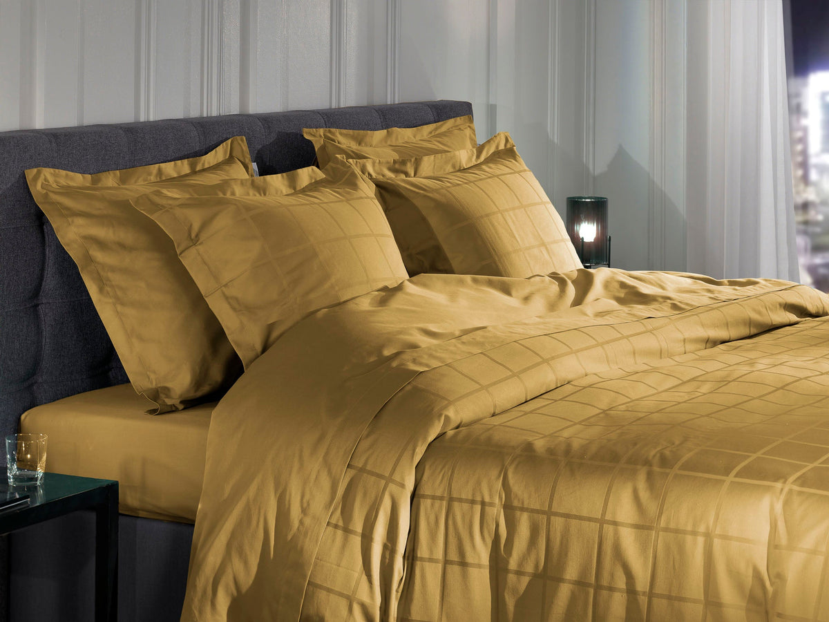 Heckettlane Dekbedovertrek Diamante Amber Gold - 100% Katoen-Satijn